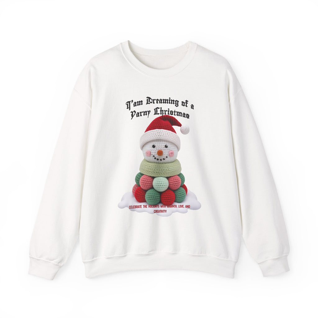 Knitted Snowman Stack Crewneck Sweatshirt | Christmas Snowman Design
